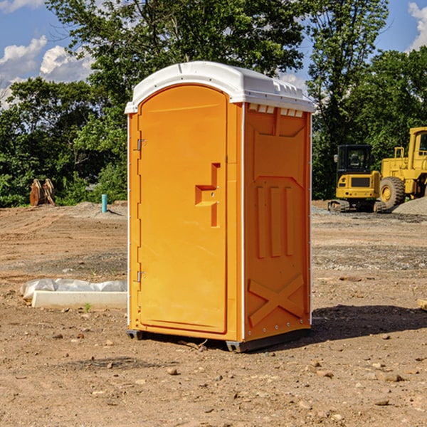 can i customize the exterior of the portable restrooms with my event logo or branding in Portland IA